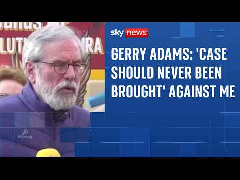 Gerry Adams reacts as IRA bombing victims withdraw damages claim