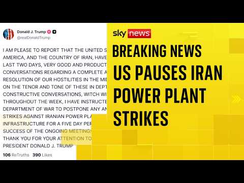 Trump announces the US is postponing strikes on Iranian power plants after ‘productive’ talks
