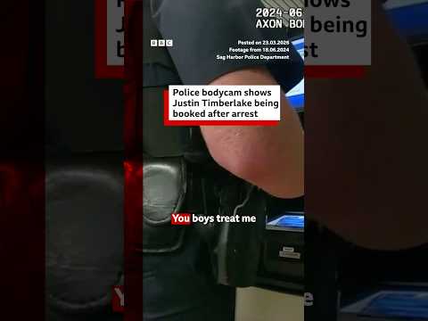 Police bodycam shows Justin Timberlake being booked by police. #JustinTimberlake #BBCNews