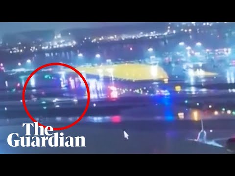 Video shows moments before Air Canada jet collides with a fire truck at LaGuardia Airport