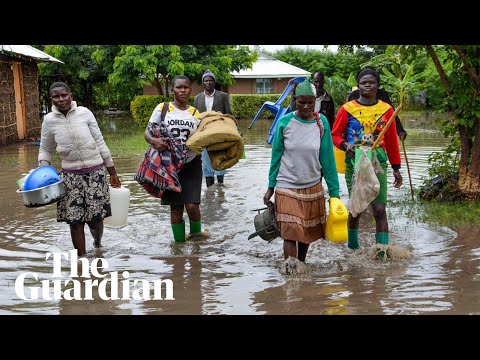 Severe flooding in Kenya after two rivers overflowed their banks