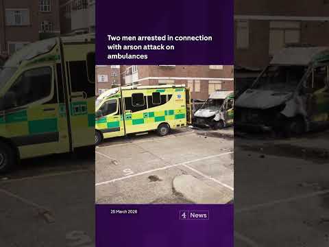 Two men arrested in connection with arson attack on ambulances