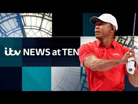 Watch ITV News at Ten LIVE – as Tiger Woods charged after car crash in Florida