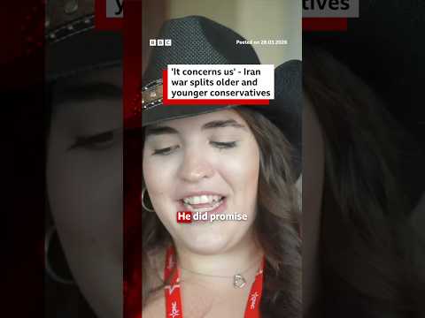 ‘It concerns us’ – Iran war splits older and younger Republicans. #CPAC #DonaldTrump #BBCNews