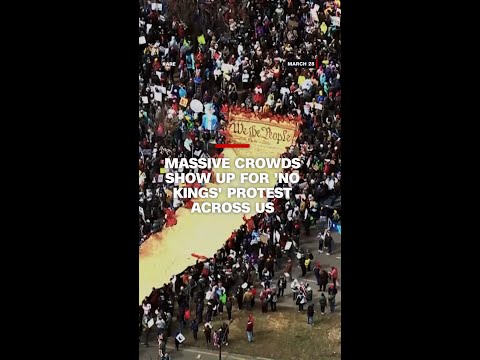 Massive crowds show up for ‘No Kings’ protest across US