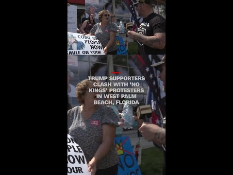 Trump supporters clash with ‘No Kings’ protesters in West Palm Beach, Florida