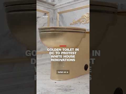 Golden toilet in DC to protest White House renovations