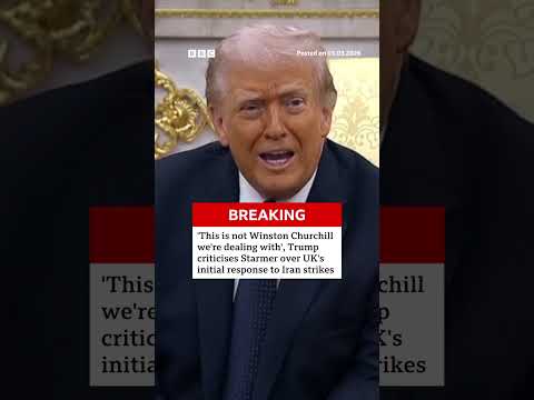 President Trump criticised the UK’s response to US-Israeli strikes on Iran. #Iran #BBCNews