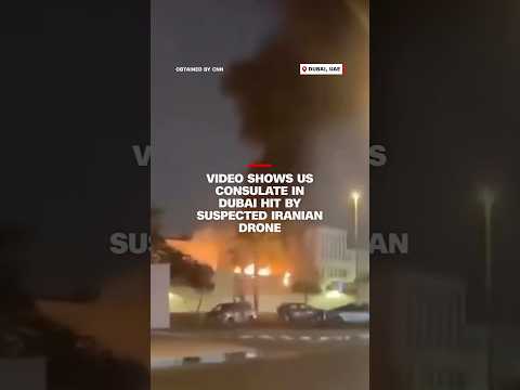 Video shows US consulate in Dubai hit by suspected Iranian drone