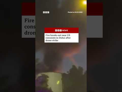 Fire breaks out near US consulate in Dubai after drone strike. #Dubai #BBCNews|  BBC News