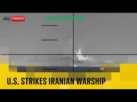 U.S releases video of submarine blowing up Iranian warship with torpedo