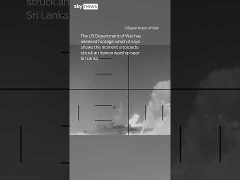 Moment US torpedoes Iranian warship