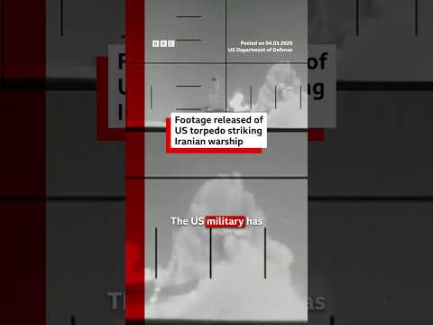 Footage released of US torpedo striking Iranian warship. #Iran #US #Warship #BBCNews