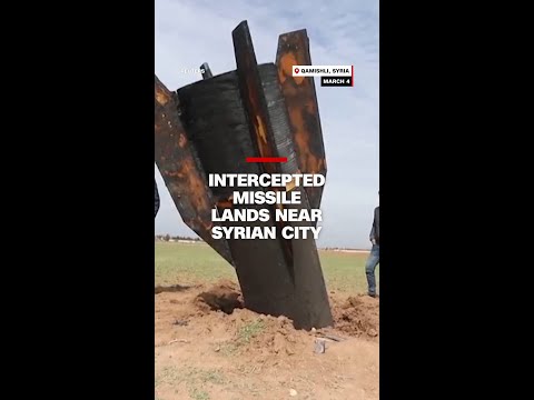 Intercepted missile lands near Syrian city