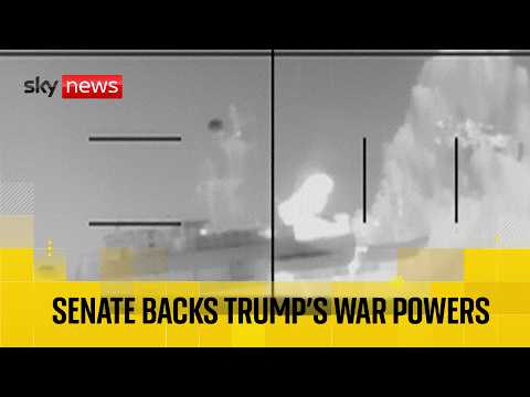 Iran vows revenge after US sinks warship as Senate backs Trump | Sky News coverage and analysis