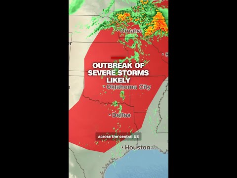 Outbreak of severe storms likely