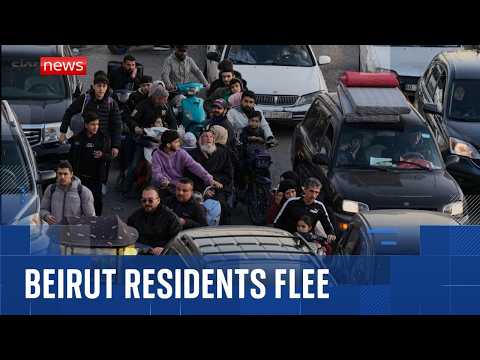 Beirut residents flee following airstrike threat