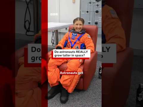 Do astronauts get taller being in space? #Astronauts #ArtemisII #BBCNews