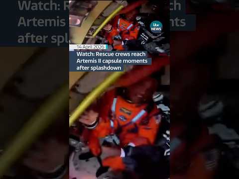 Watch: Rescue crews reach Artemis II capsule moments after splashdown #space #moon #shorts #nasa