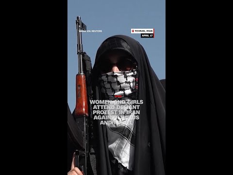 Women and girls attend defiant protest in Iran against the US and Israel