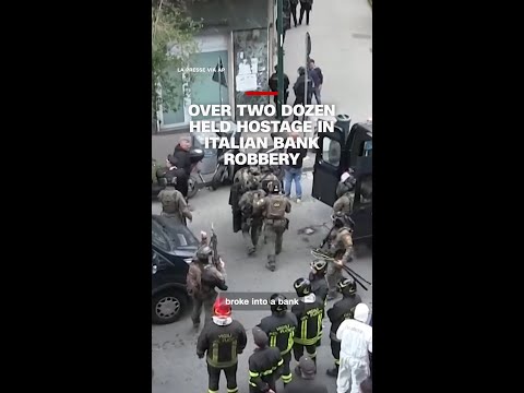 Over two dozen held hostage in Italian bank robbery