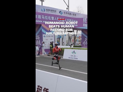 Humanoid robot beats human record for half-marathon