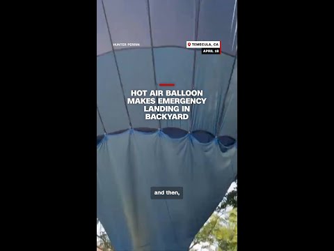 Hot air balloon makes emergency landing in backyard