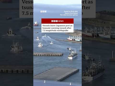 Vessels evacuate port after Japan earthquake. #BBCNews
