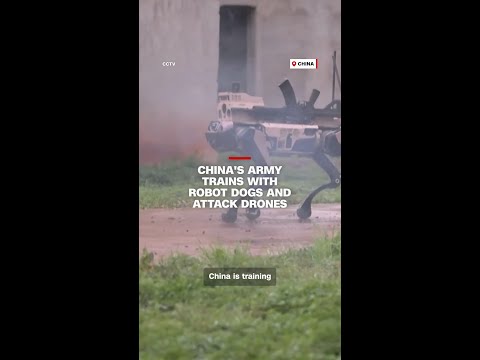 China’s army trains with robot dogs and attack drones