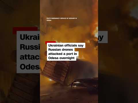 Russian drones attack port, Ukrainian officials say