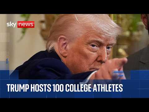Trump speaks to college sports champions in the White House