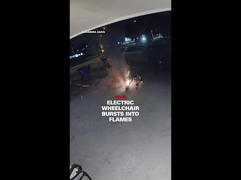 Electric wheelchair bursts into flames