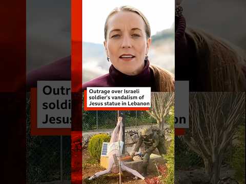 Israel apologises after video shows soldier hitting Jesus statue in Lebanon. #Lebanon #BBCNews