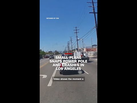 Small plane snaps power pole and crashes in Los Angeles