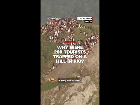 Why were 200 tourists trapped on a hill in Rio?