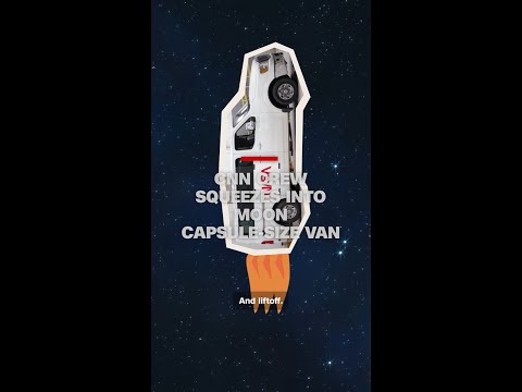 CNN crew squeezes into moon capsule-size van