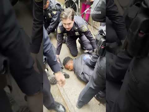 NYC councilmember Chi Ossé pinned down an arrested at anti-eviction protest