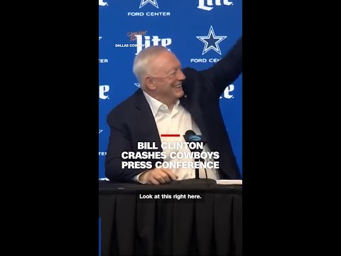 Bill Clinton crashes Cowboys press conference