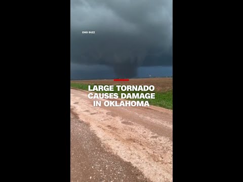 Large tornado causes damage in Oklahoma