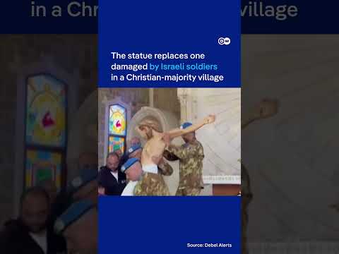 UN peacekeepers replace Jesus statue wrecked by Israeli soldiers