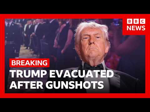Donald Trump rushed from White House Correspondents’ Dinner after gunshots fired | BBC News
