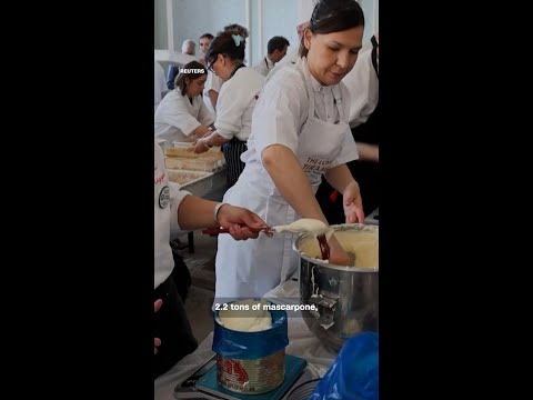 World’s longest tiramisu stretches over four football fields