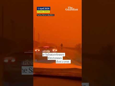 Sky turns red over Crete as Storm blows Saharan sand into atmosphere
