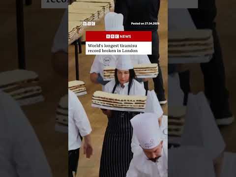World’s longest tiramisu record broken in London. #London #Shorts #BBCNews