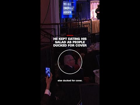 He kept eating his salad as people ducked for cover