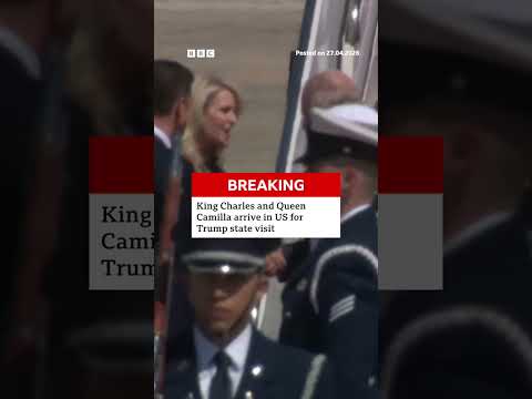 King Charles and Queen Camilla arrive in US for state visit. #Royals #BBCNews