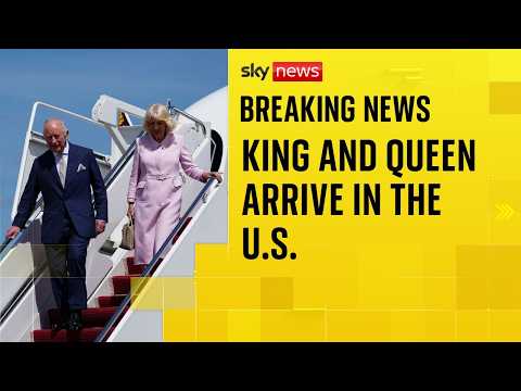 The King and Queen have stepped out from their plane at Joint Base Andrews