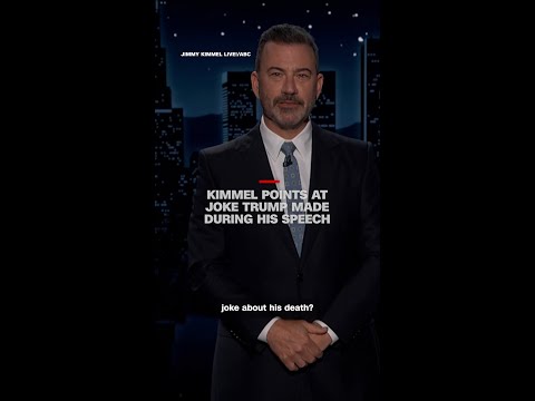 Kimmel points at joke Trump made during his speech