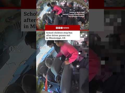 School children stop bus after driver passes out. #Mississippi #US #BBCNews