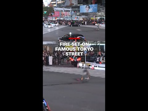 Fire set on famous Tokyo street